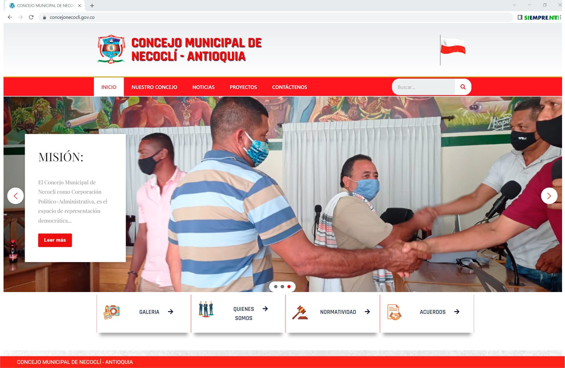 Diseño web Concejo Municipal de Necoclí - Antioquia